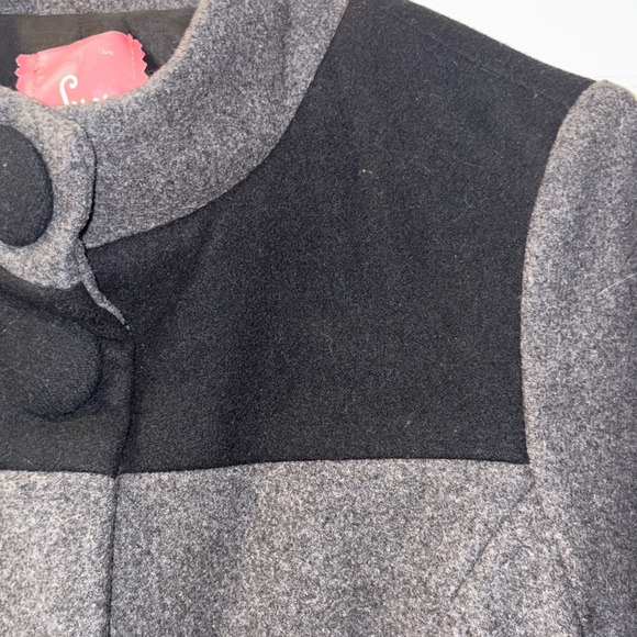 Anthropologie Lux black and  Gray wool jacket with sweater cuffs /Small - Picture 8 of 15